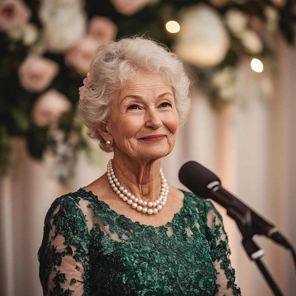 An older woman giving a speech | Source: No source
