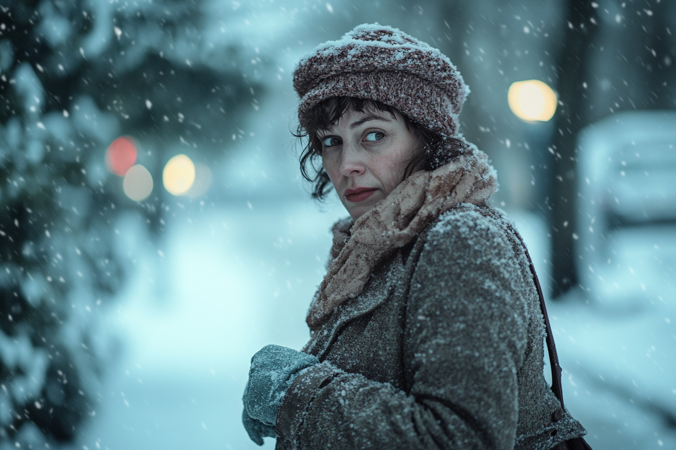 A woman walking in the cold | Source: no source
