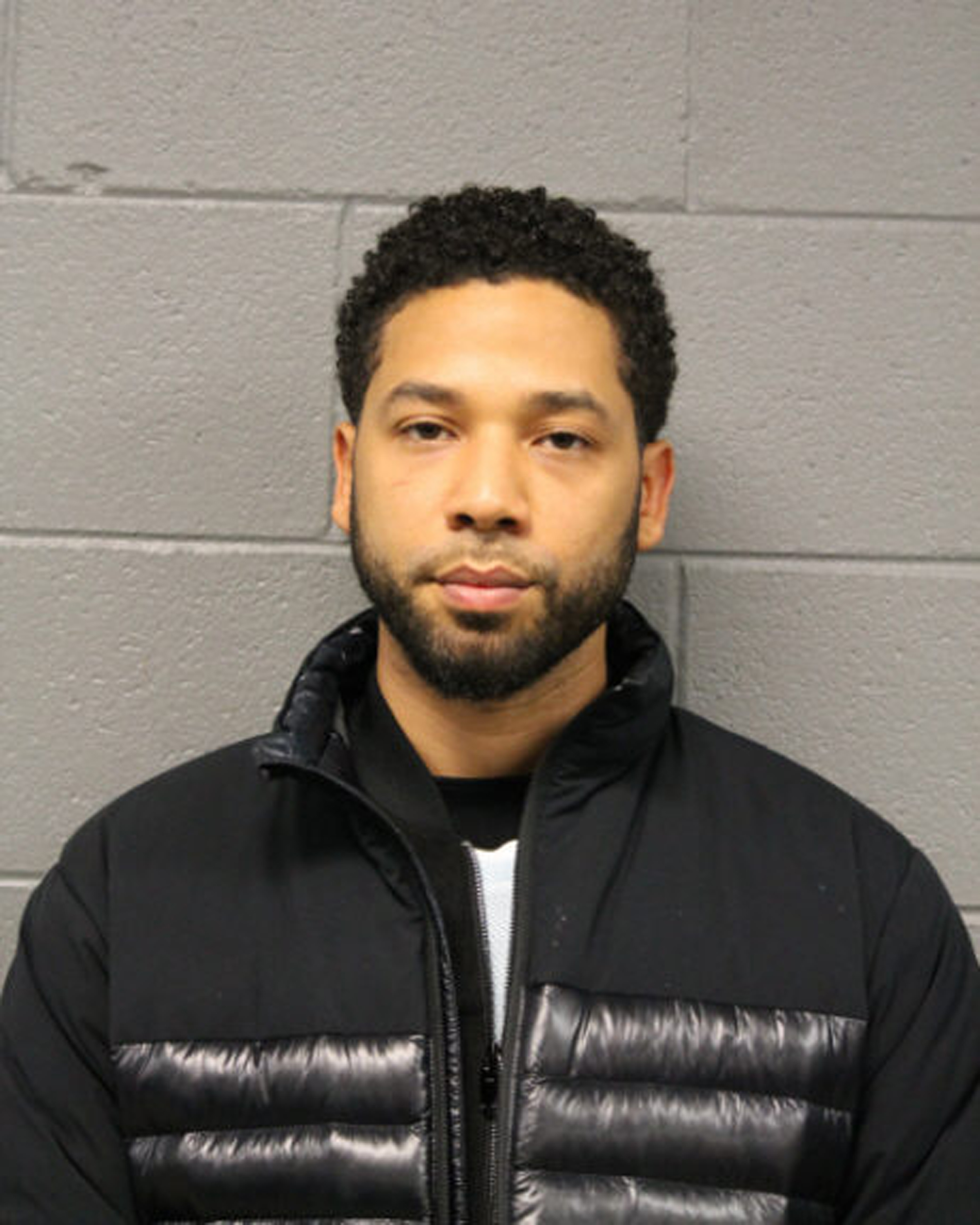 Jussie Smollett poses for a booking photo at the Chicago Police Department in Illinois  on February 21, 2019. | Source: Getty Images