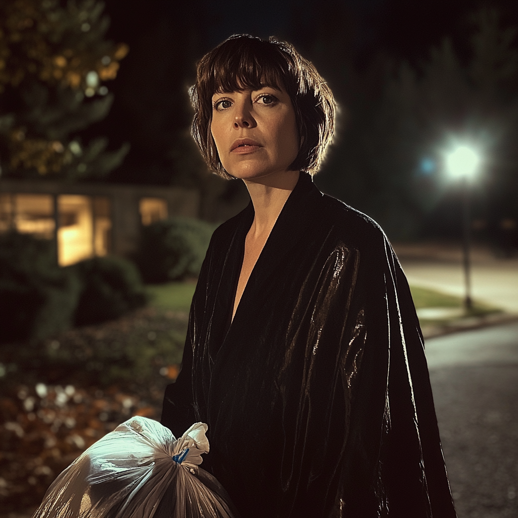 A woman holding a bag of trash | Source: No source