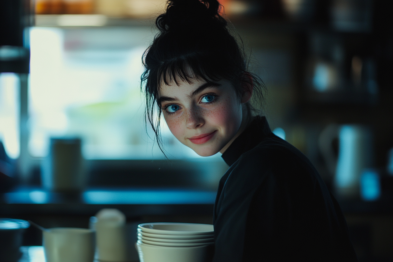 Teen girl working in a restaurant | Source: no source