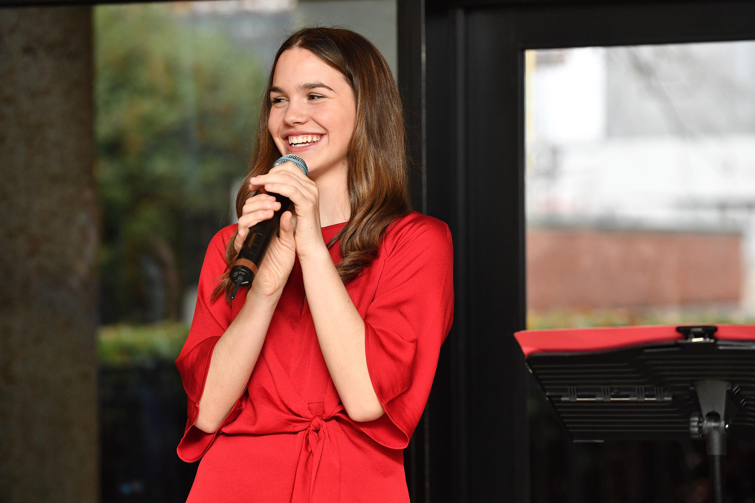 Reagan Strange speaks BMI on November 22, 2019, in Nashville, Tennessee | Source: Getty Images