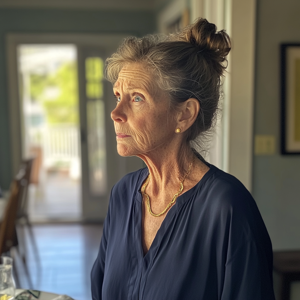 A side view of an upset old woman | Source: no source