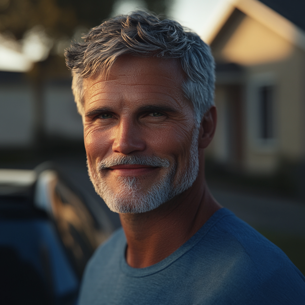 A man standing in his neighbor's driveway | Source: No source