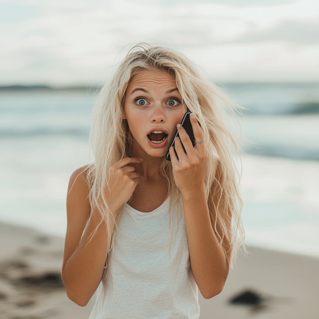 A shocked woman talking on her phone | Source: no source