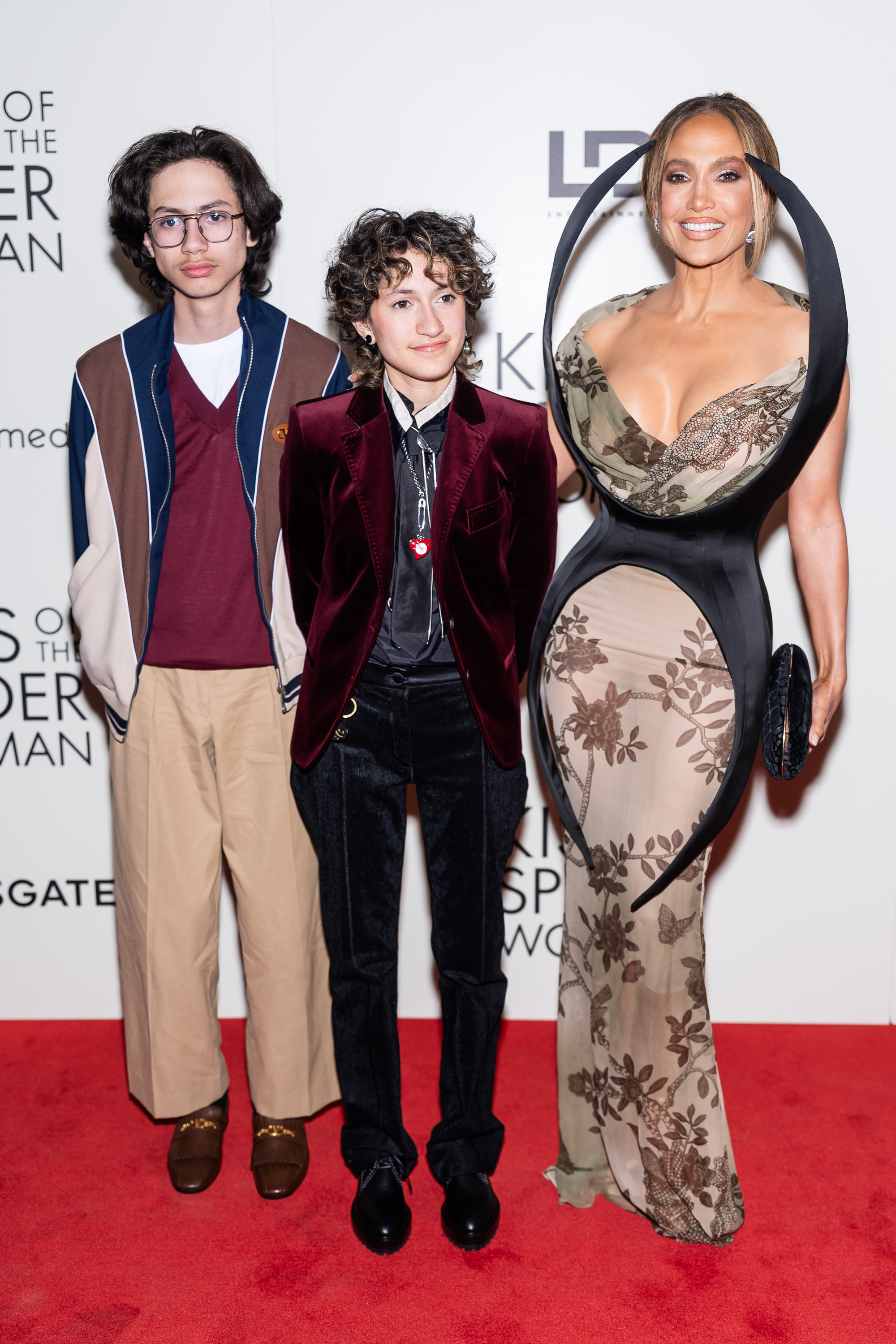 Max, Emme Muniz and Jennifer Lopez attends the "Kiss of the Spider Woman" New York screening on October 6, 2025 | Source: Getty Images
