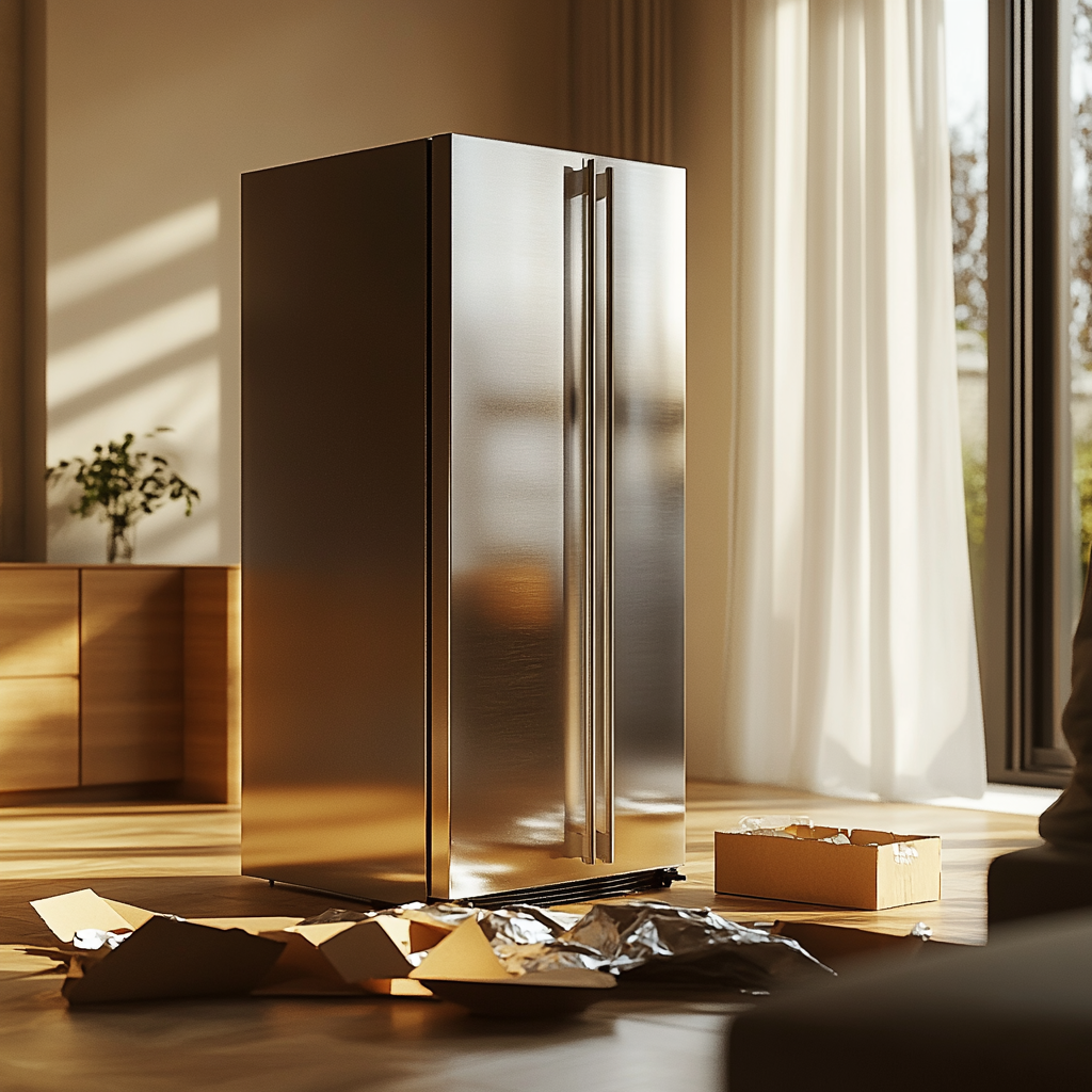 A brand-new refrigerator | Source: No source