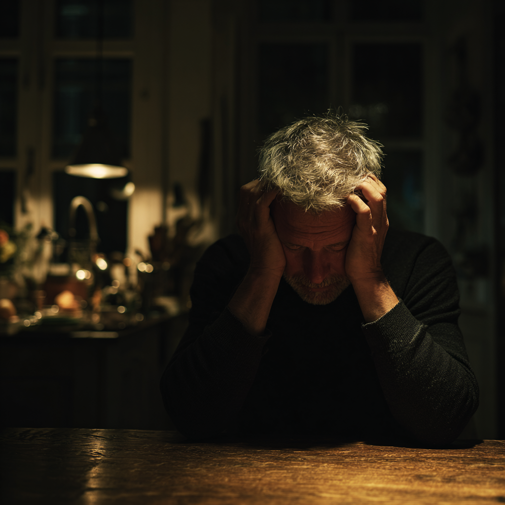 A man sitting with his head in his hands | Source: no source