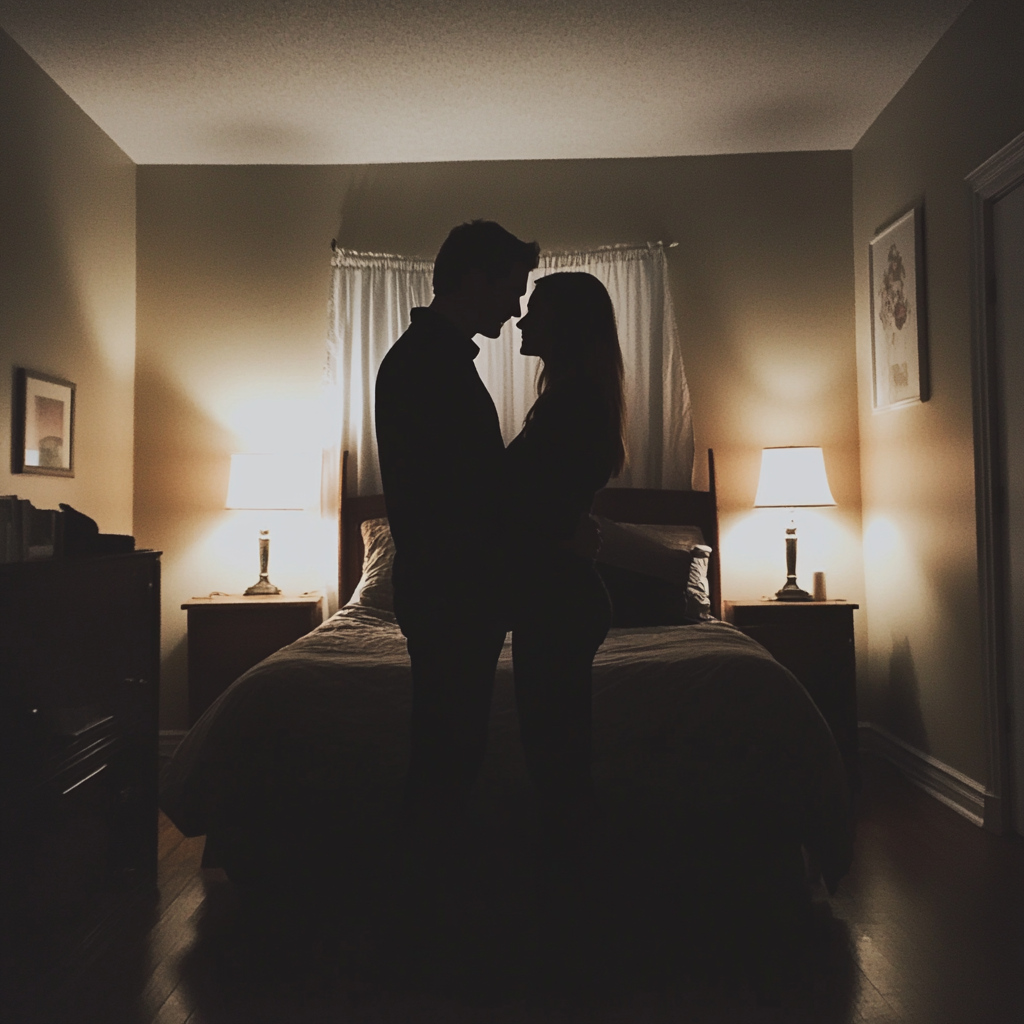 A couple standing in a bedroom | Source: No source