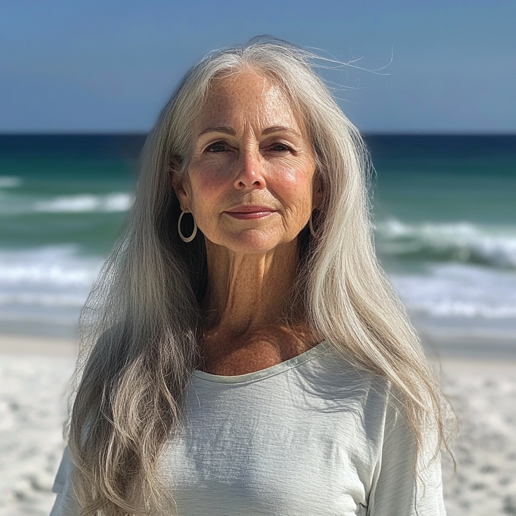 An older woman at the beach | Source: No source