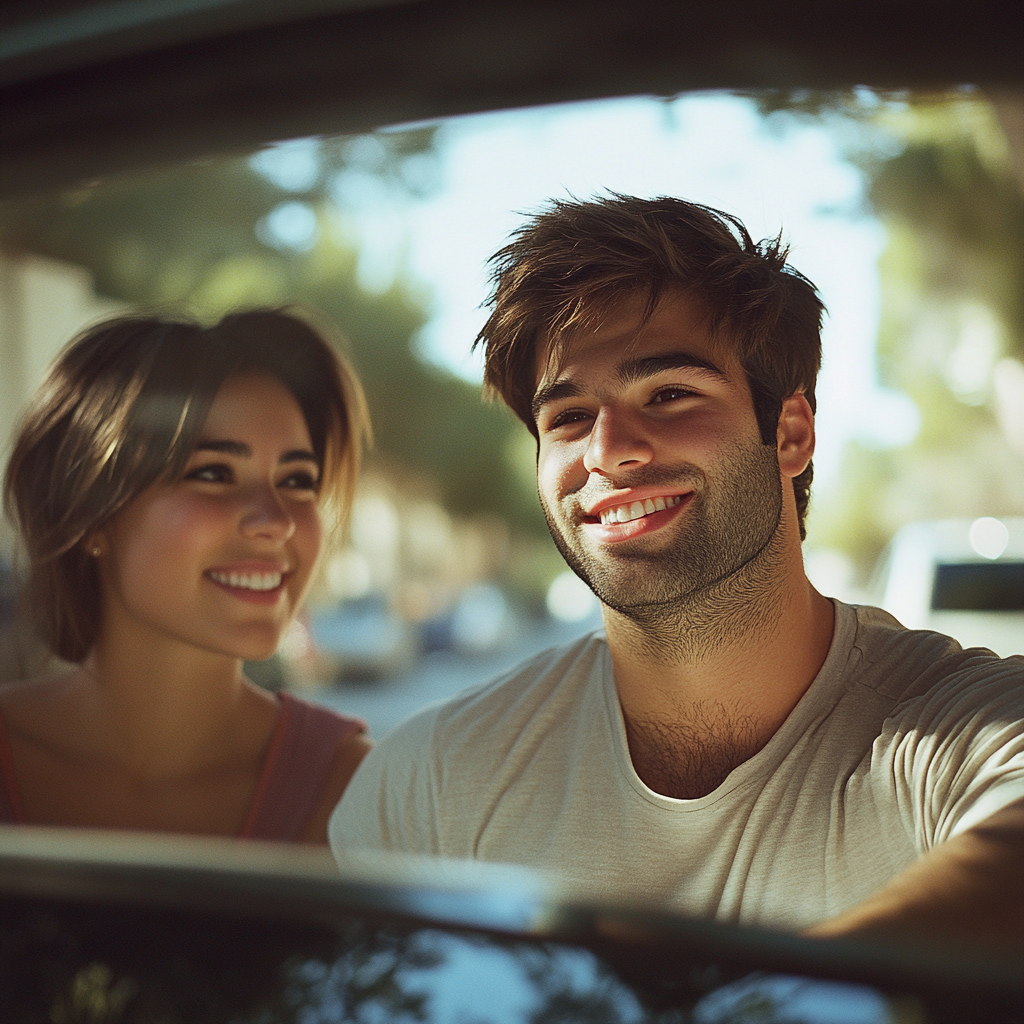 A couple outside by a car | Source: no source