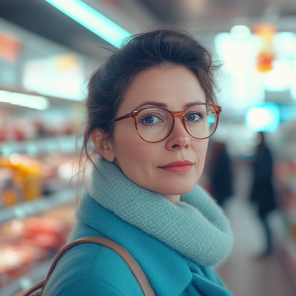A close-up shot of a woman in a supermarket | Source: No source