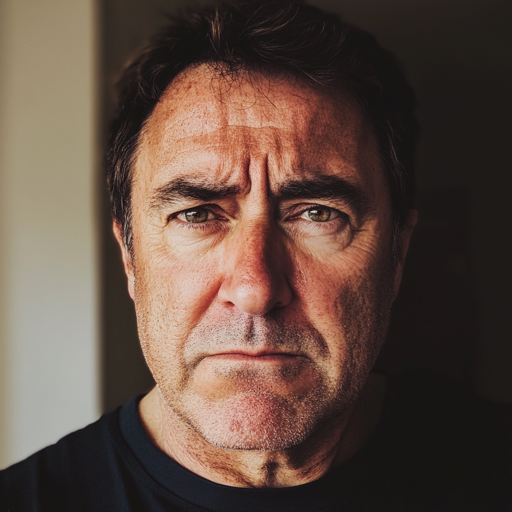 A close up of a frowning man | Source: No source