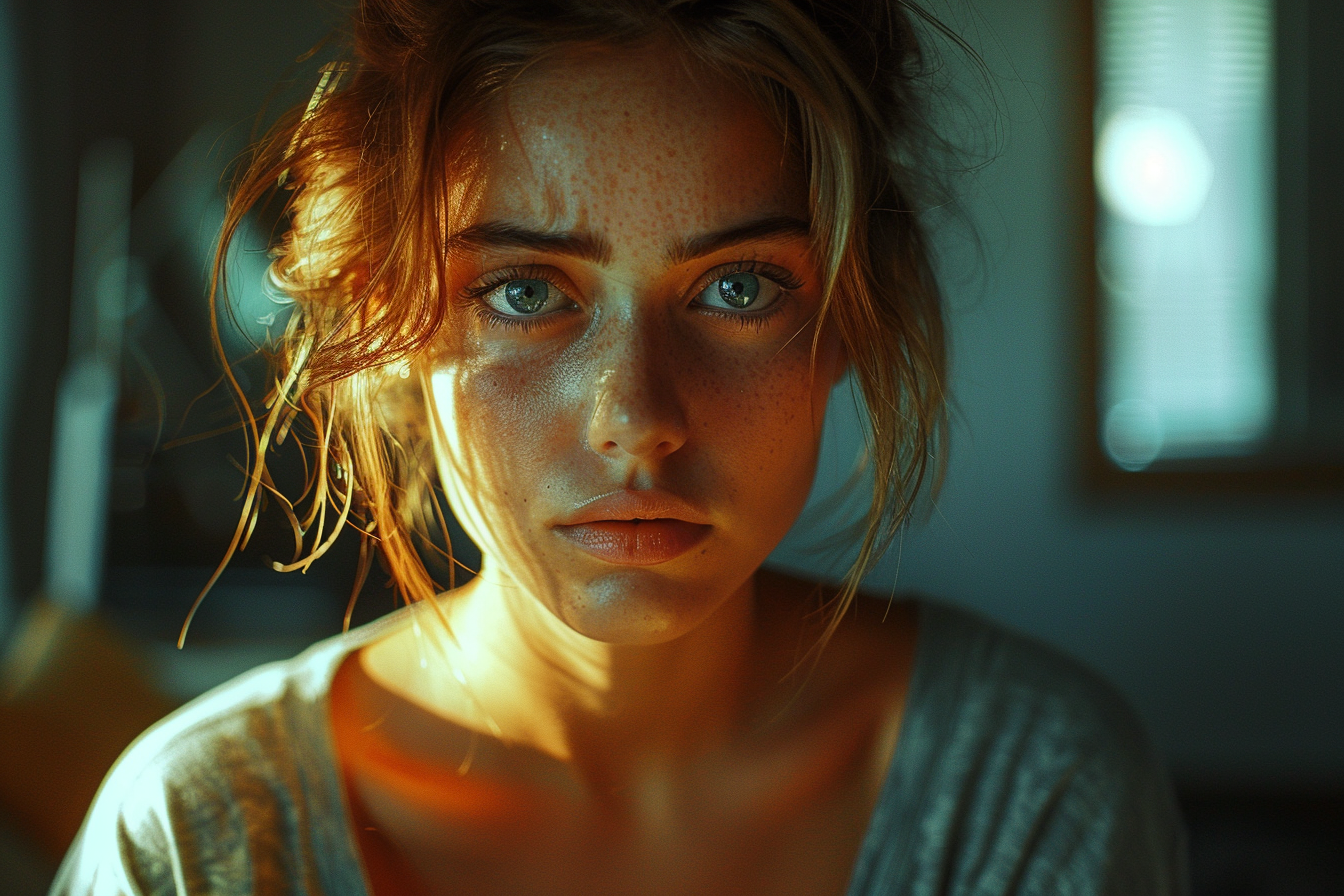 A woman looking straight ahead | Source: No source