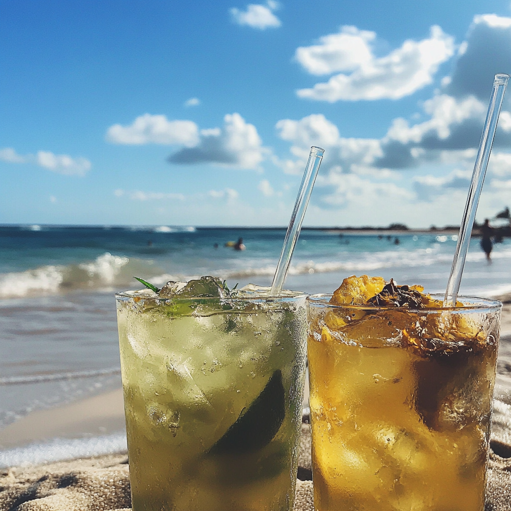 Cocktails on a beach | Source: no source