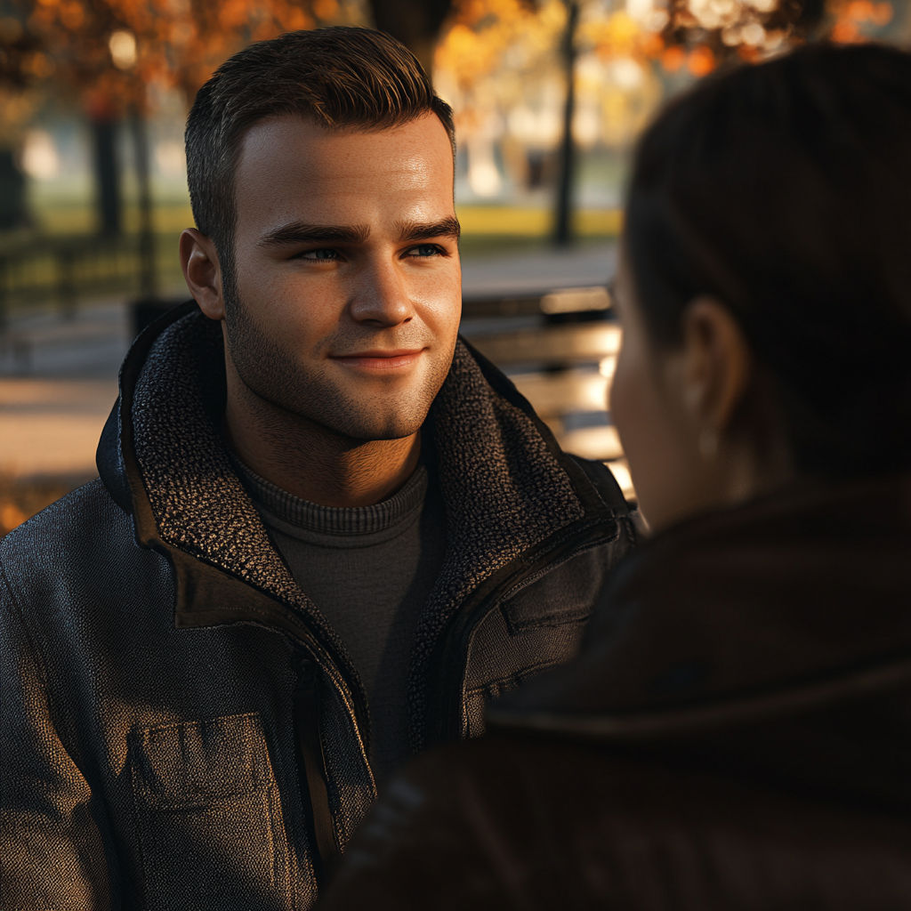 A man smiling at a woman | Source: no source