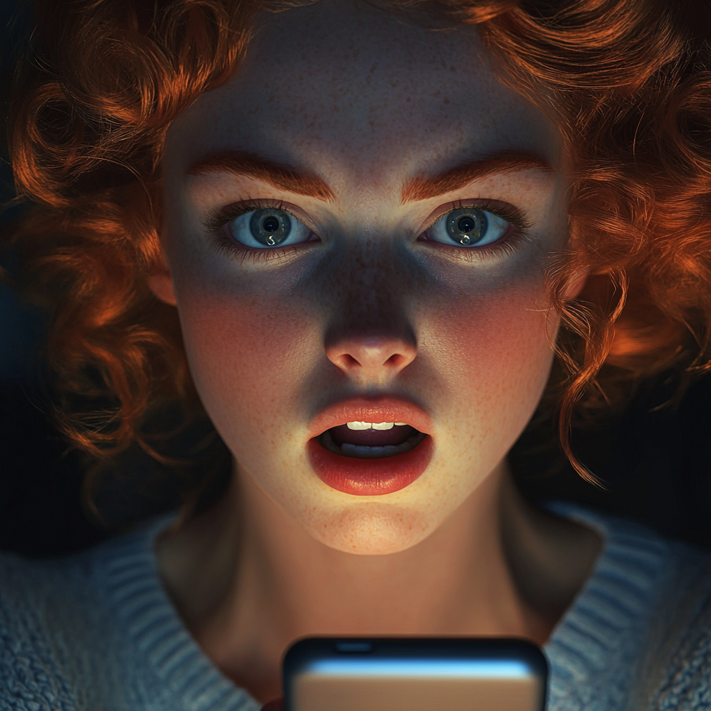 A shocked woman holding her phone | Source: no source