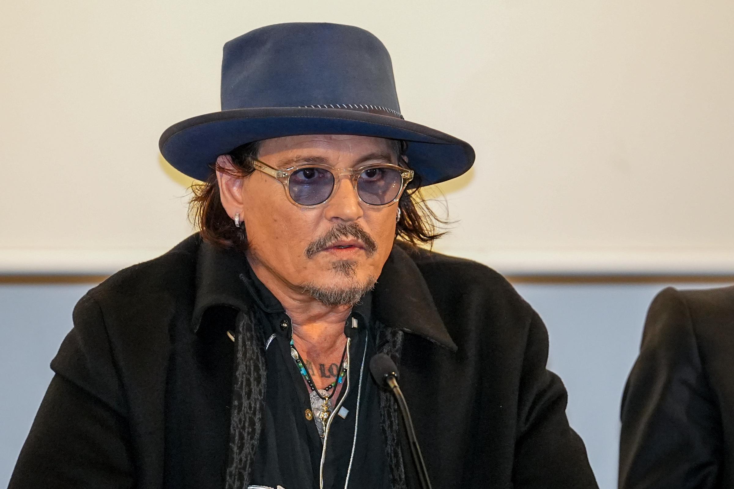 Johnny Depp during the press conference for the film 'Modi' on November 9, 2024, in Seville, Andalusia, Spain. | Source: Getty Images