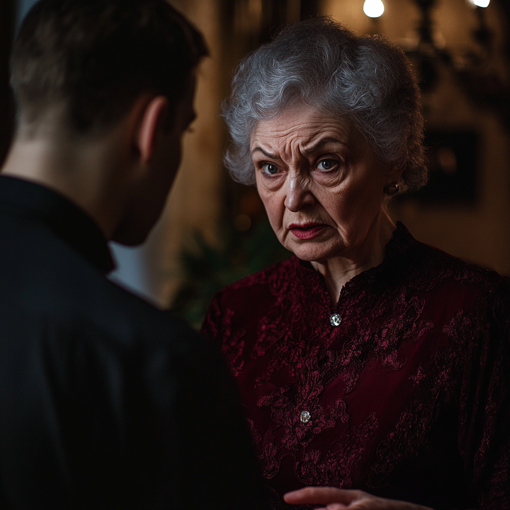 An angry woman talking to her son | Source: no source
