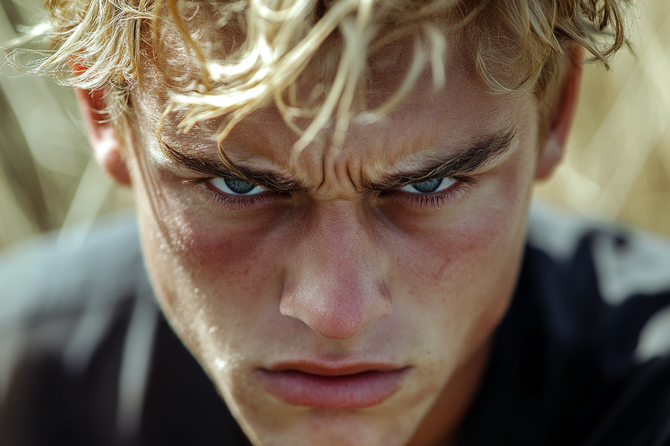 A young man with a furrowed brow | Source: No source