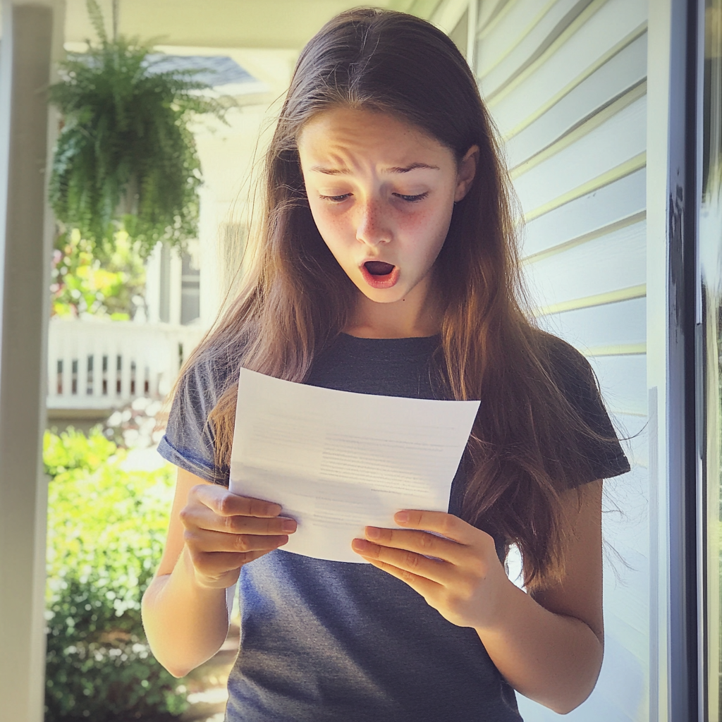 A teenage girl reading a note | Source: No source
