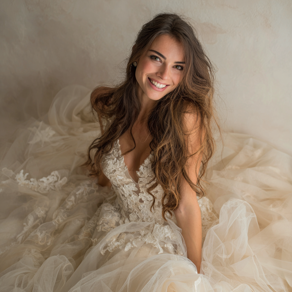 A beautiful, smiling bride | Source: No source