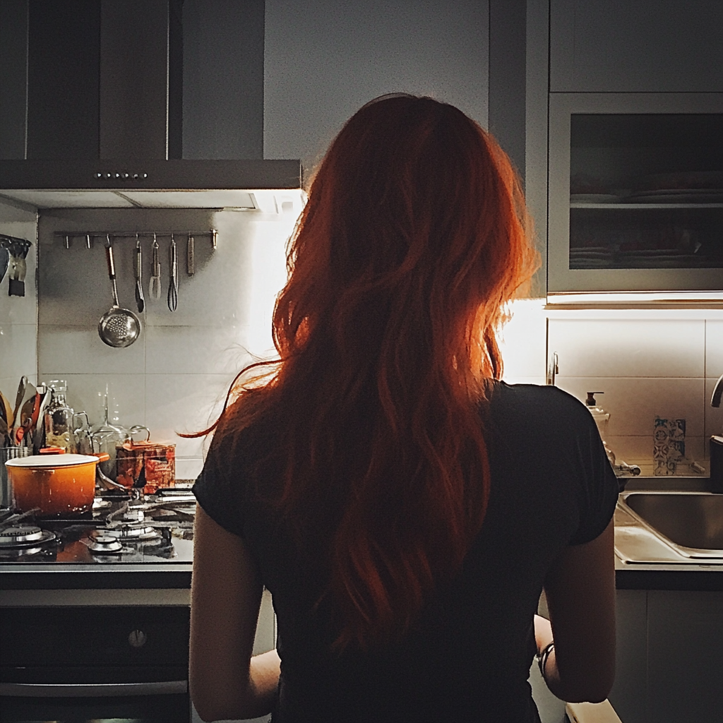A woman standing in a kitchen | Source: No source