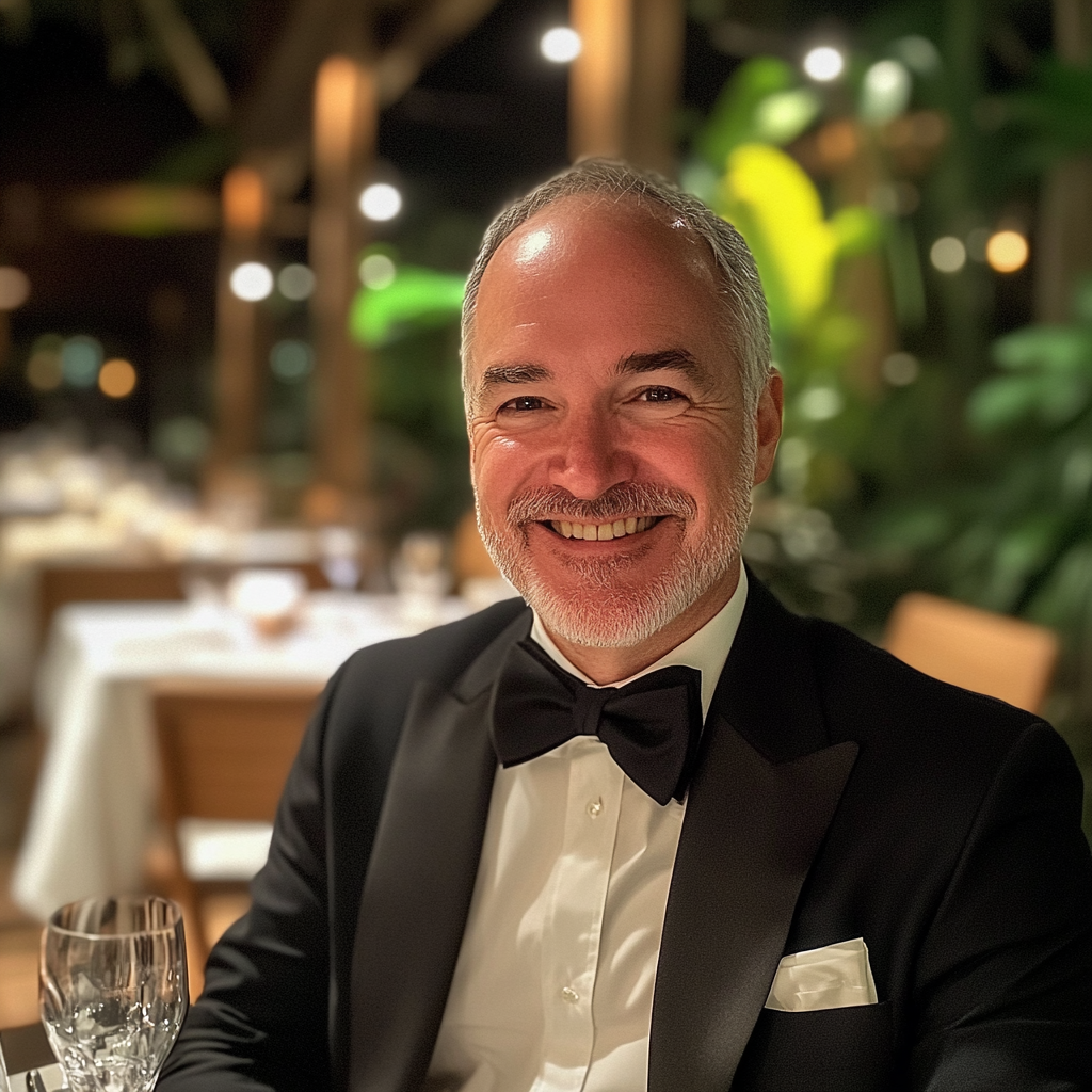 A smiling man at a restaurant | Source: No source