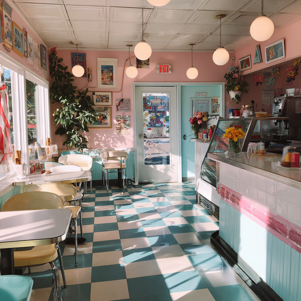 The interior of an ice cream parlor | Source: No source
