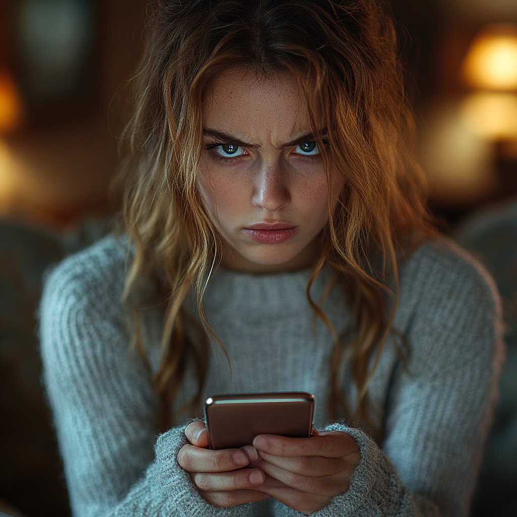 An angry woman sending a text | Source: no source