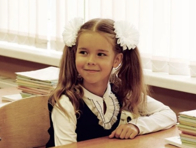 The girl at the school desk | Source: Shutterstock