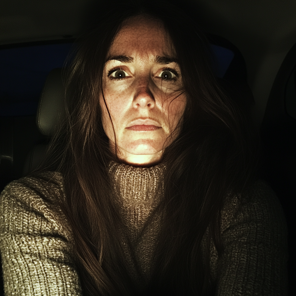 A woman sitting in a car | Source: no source