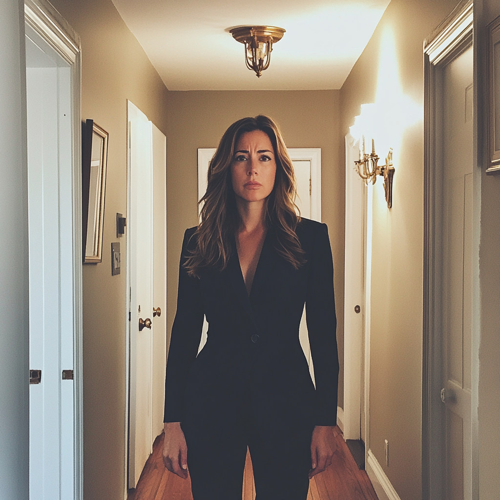 A woman standing in a hallway | Source: No source