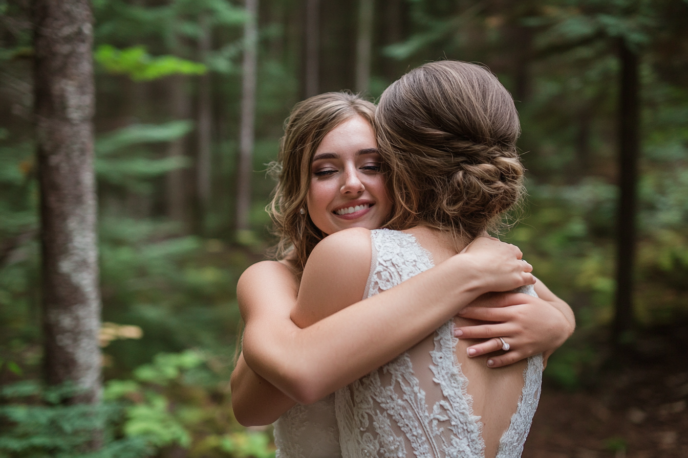 A bride hugging her maid-of-honor | Source: no source