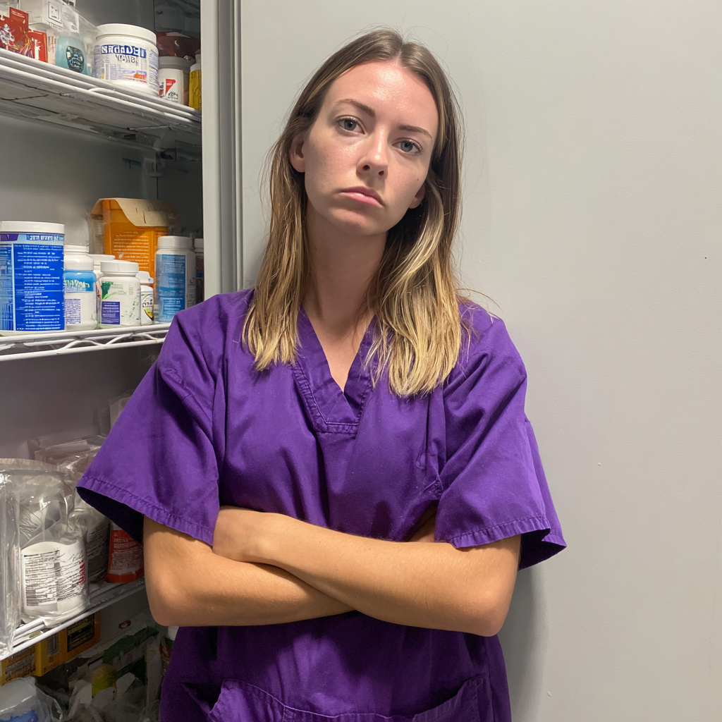 A woman wearing purple scrubs | Source: No source