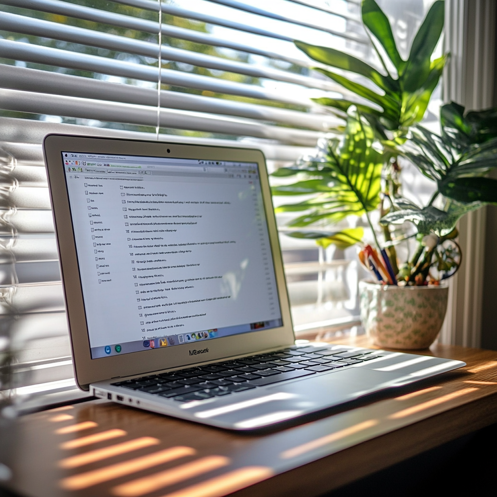 An open laptop on a table | Source: No source
