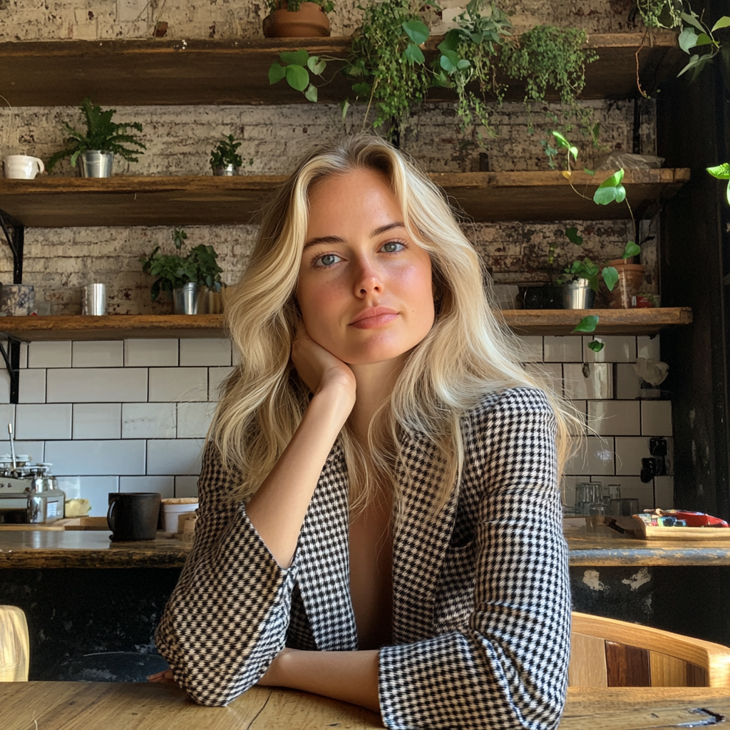 A woman sitting in a coffee shop | Source: No source