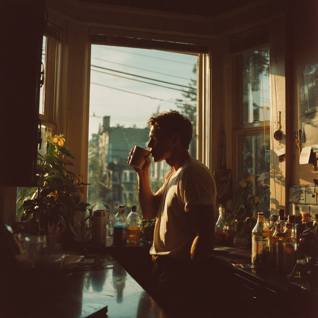 A man drinking coffee | Source: No source