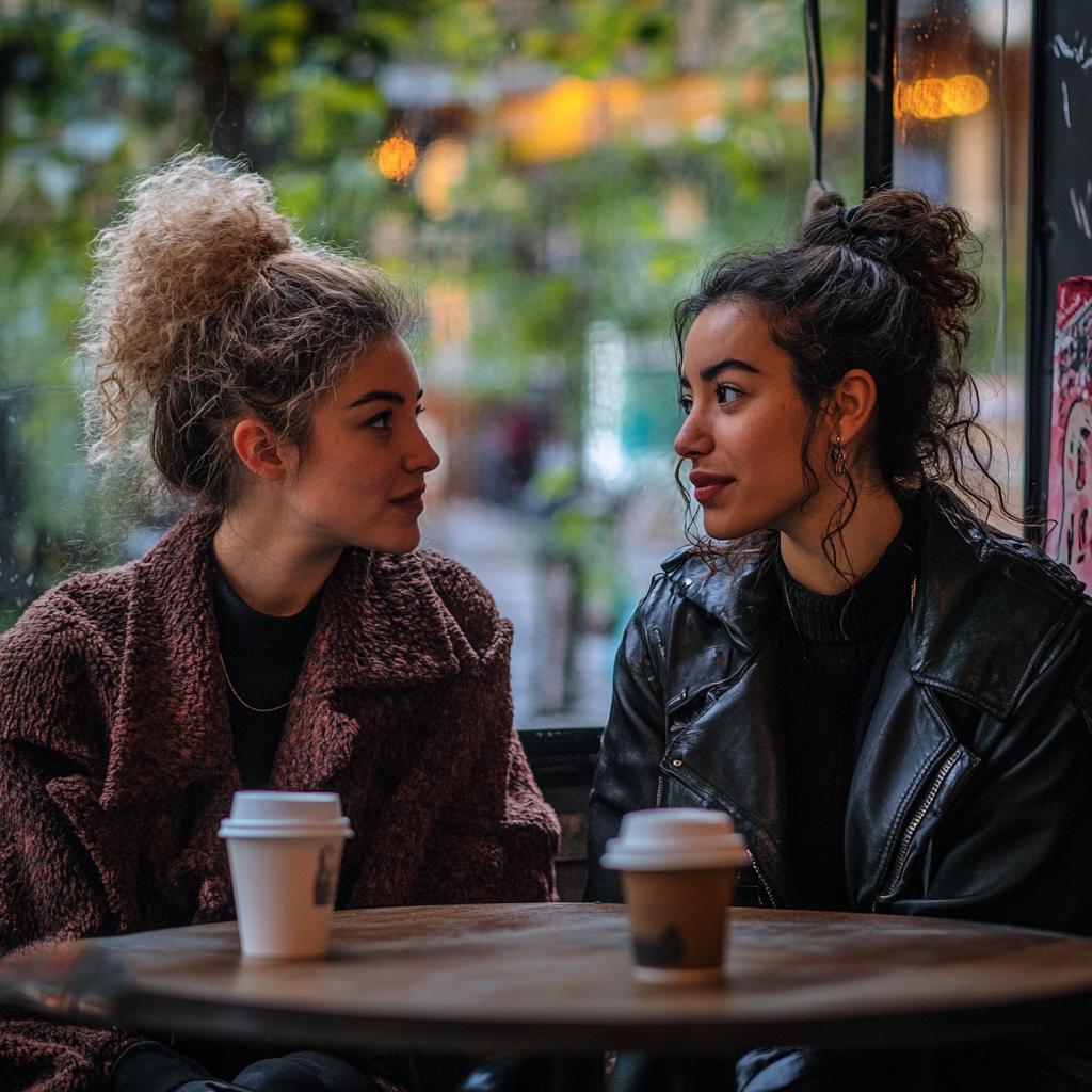 Women having a conversation over coffee | Source: No source