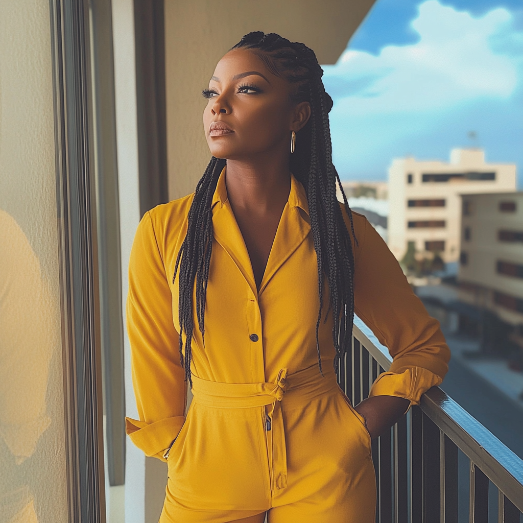 A woman standing on a balcony and looking pensive | Source: no source
