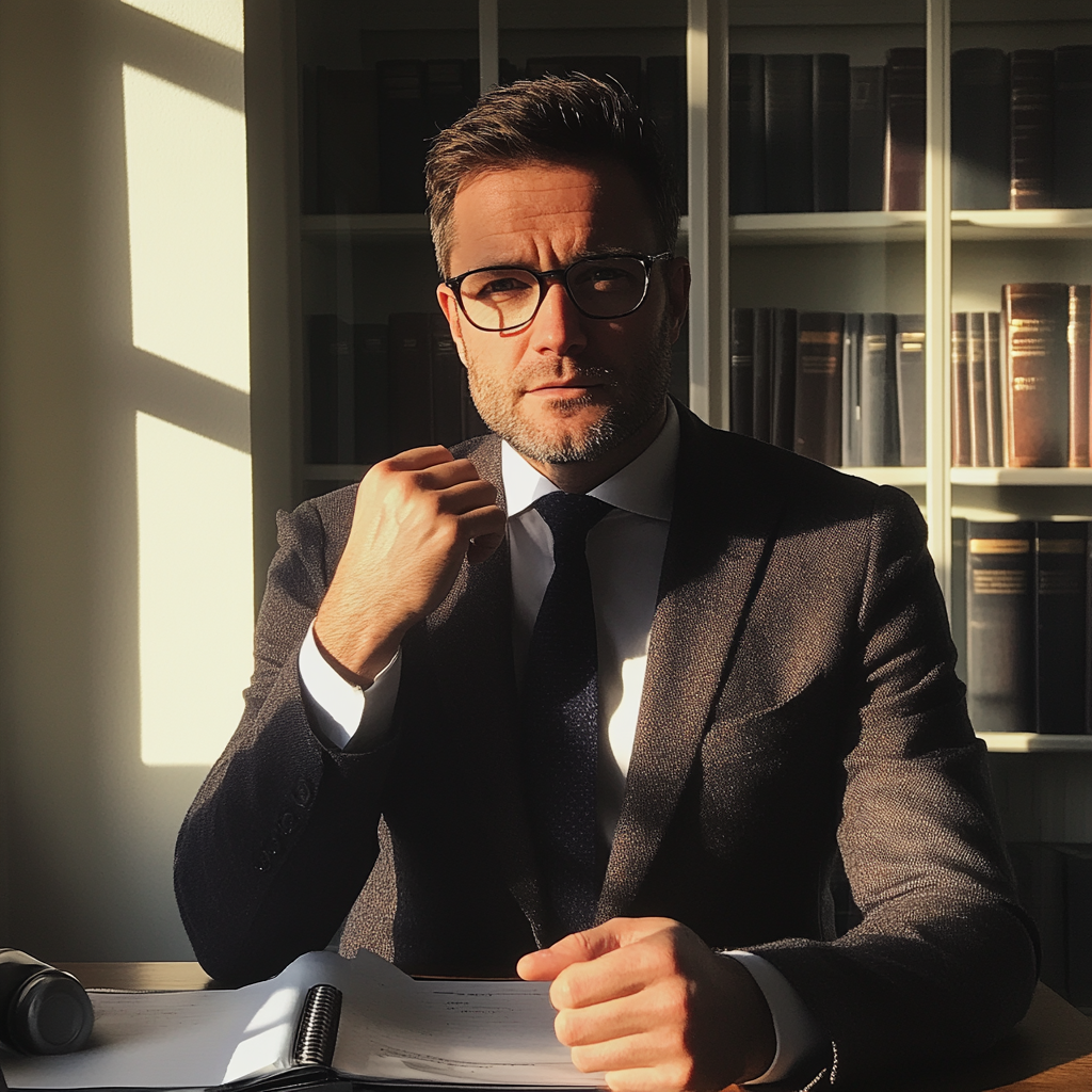 A lawyer sitting at his desk | Source: No source