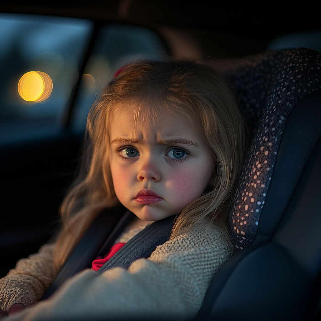 A sad girl in the car | Source: No source