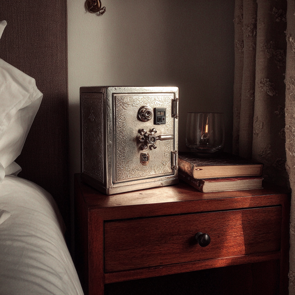 A small silver safe | Source: No source