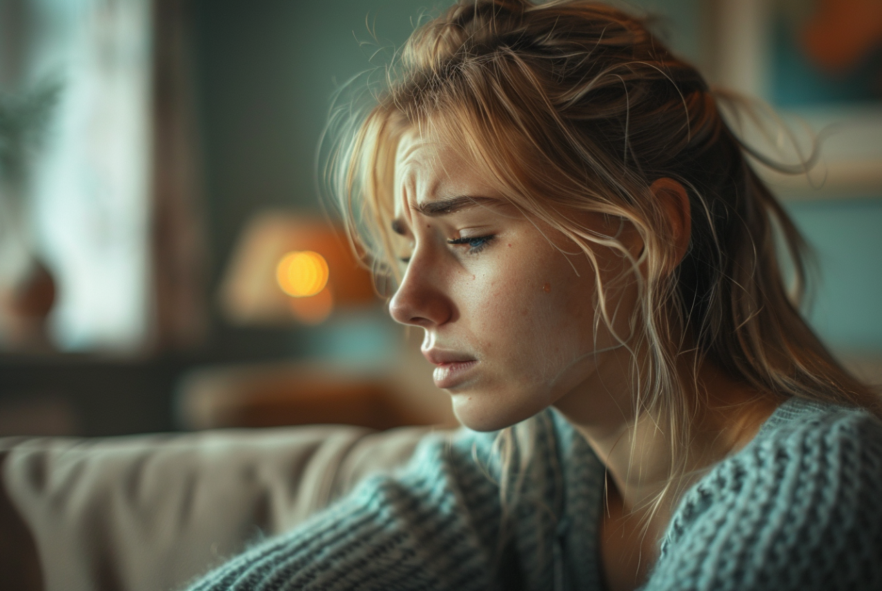 A distressed young woman | Source: No source