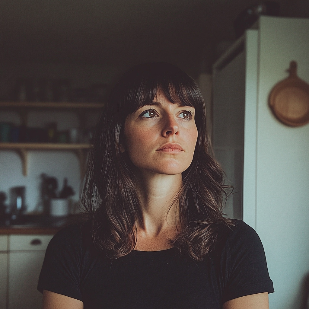 A woman standing in a kitchen | Source: no source