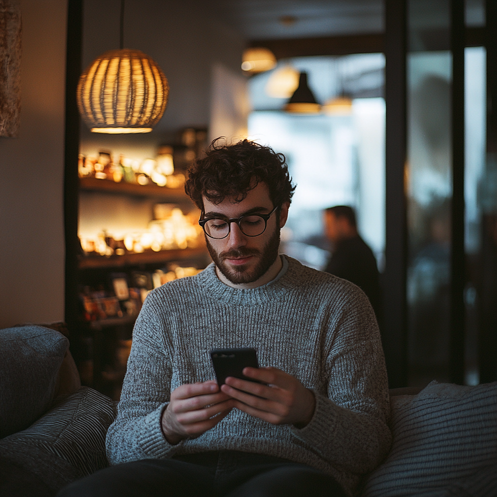 A man looking at his phone | Source: no source