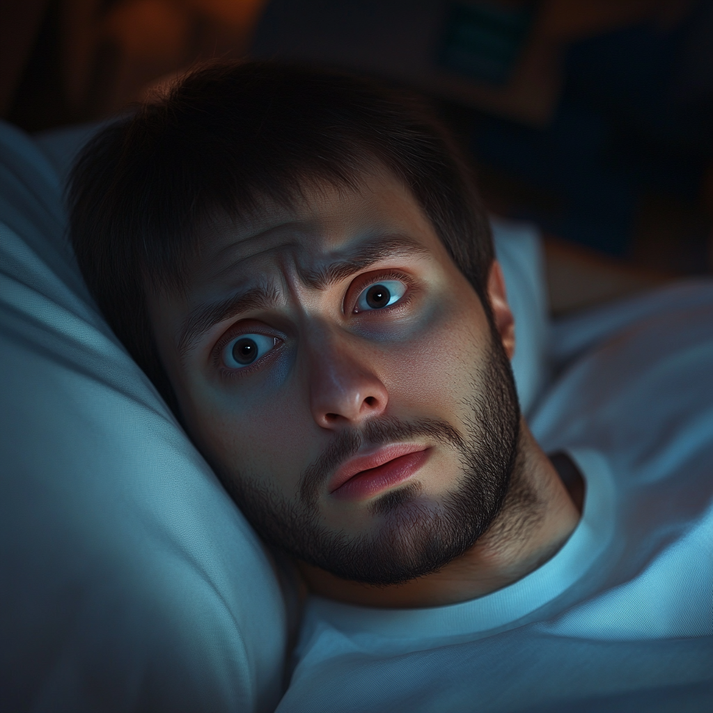 A worried man looking at his wife in bed | Source: No source