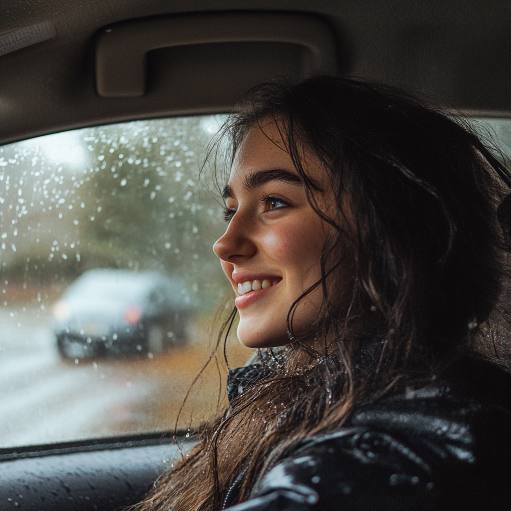 A happy woman driving her car | Source: no source