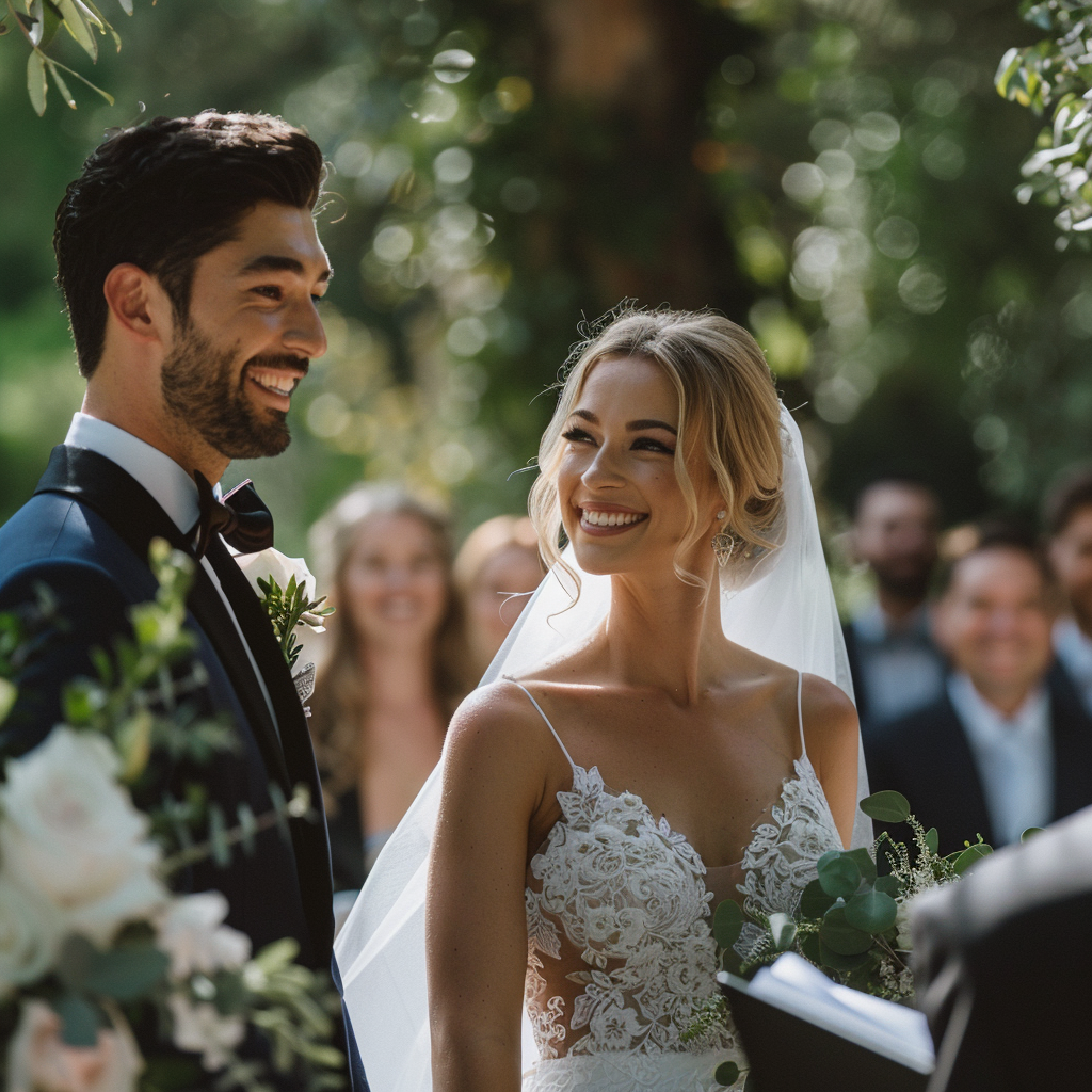 A bride and groom at their wedding ceremony | Source: No source