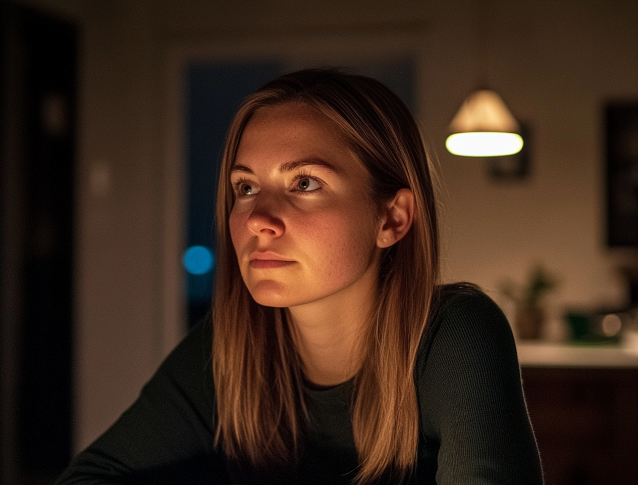A pensive woman sitting at a dining table | Source: no source